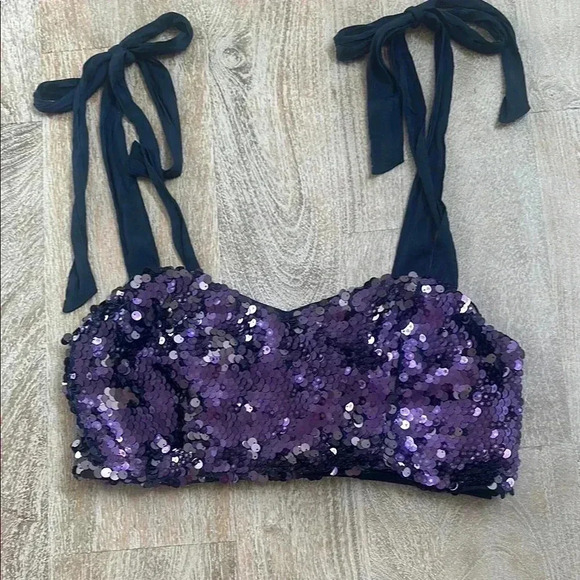 Free People Star Bright Sequin Crop Top - Picture 4 of 11